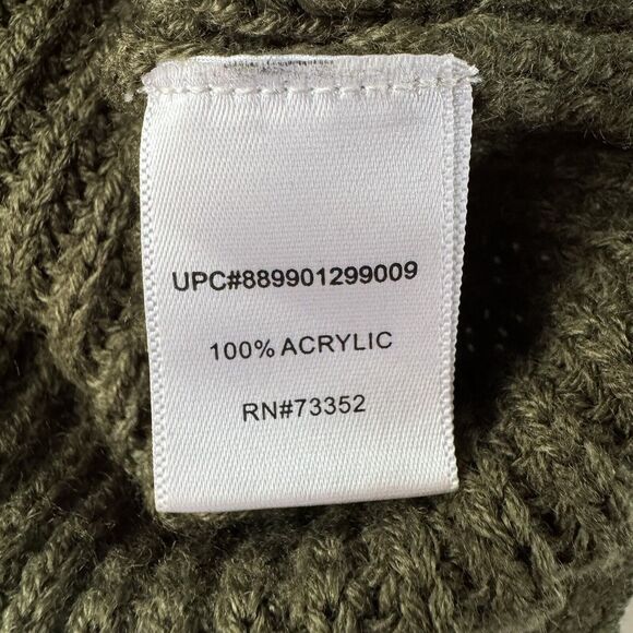 It’s Our Time V Neck Lace Up Knit Green Sweater Women’s Size Medium - Picture 5 of 10